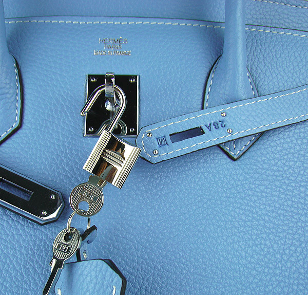 Replica Hermes Birkin 40CM Togo Bag Light Blue 6099 Online